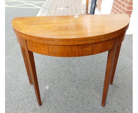 19th Century Mahogany vaneered fold over card table.