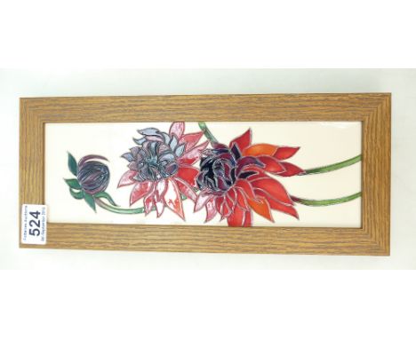 Moorcroft plaque in the Red Ruby design by Emma Bossons. Shape PLQ3, 1st in quality