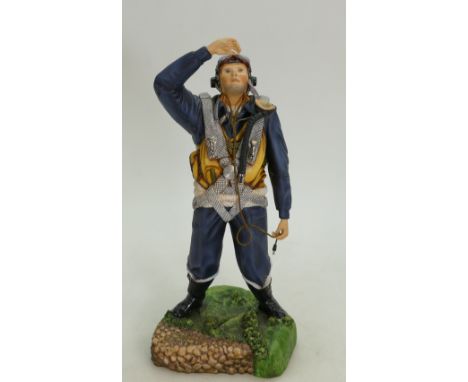 Ashmor ceramic character figure The Sir Arthur 'Bomber' Harris limited edition on wooden plinth.