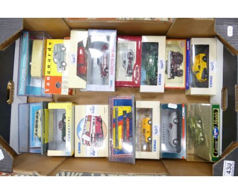 A collection of boxed Corgi vehicles together with other similar boxed items