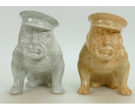 Unbranded ceramic figures of Winston Churchill in the form of a bulldog. (2).