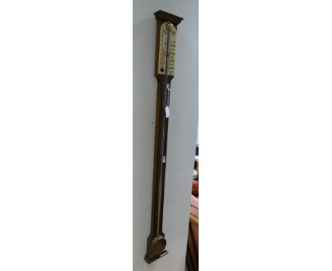 Comitti & Son London Ivorine dial mahogany stick barometer