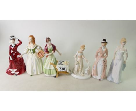A collection of Francesca ceramic lady figures to include - Nell, Cecelia, Lavinia, Diana, Molly Malone and Kitty. (6).