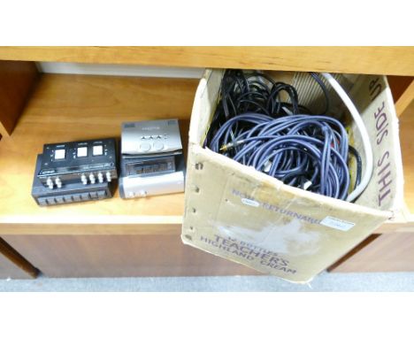 Large collection of HiFi wire and interconnectors together with a QED Speaker Selectors and Heavy HDMI cables 