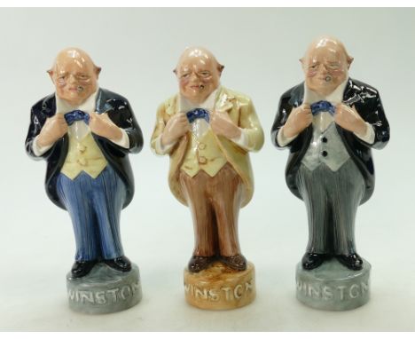English made ceramic figures of Winston Churchill (3).