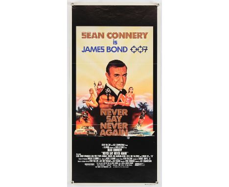 James Bond Never Say Never Again (1983), Australian Daybill, 27 x 13 inches, folded, Ruby Obrero artwork Director Irvin Kersh