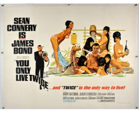 James Bond You Only Live Twice (1967) British linen-backed Quad film poster, this the Style-C bathtub scene version from the 