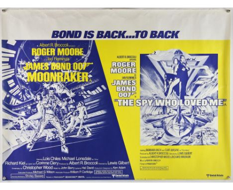 James Bond Moonraker (1979) / The Spy Who Loved Me (1977), British Quad, Double Bill, 40 x 30 inches, rolled, printed by Lons