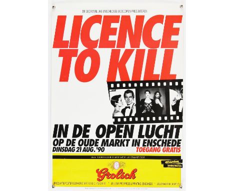James Bond Licence to Kill (1989), Dutch Grolsch Promo Poster, 27 x 19 inches, rolled  Director John Glen Stars Timothy Dalto
