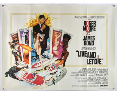 James Bond Live and Let Die (1973), British Quad, 40 x 30 inches, was folded now rolled, Robert McGinnis artwork, printed by 