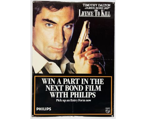James Bond Licence to Kill (1989), Phillips Promo Poster, 'Win A Part In The Next Bond Film', 33 x 23.5 inches, was folded no