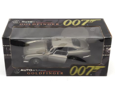 James Bond Auto Art Goldfinger Aston Martin DB5, Diecast model of Aston Martin DB5 from Goldfinger, Unsigned special edition 