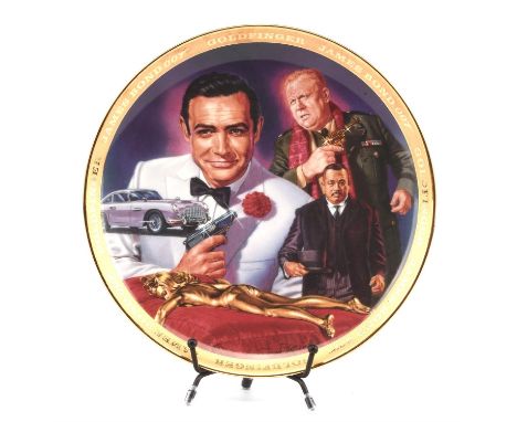 James Bond Goldfinger Collectors Plate  Heirloom Collectors Plate, Franklin Mint Porcelain, showing artwork by Dick Bobnick, 