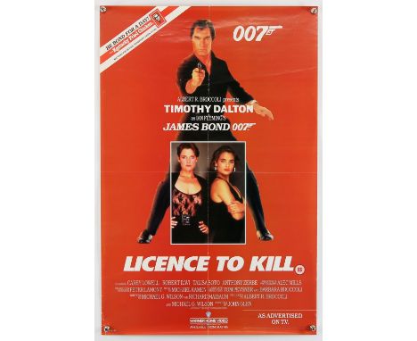 James Bond Licence to Kill (1989), KFC Tie In Promo Poster/Warner Home Video, 27 x 18 inches, dated July 1990, was folded now