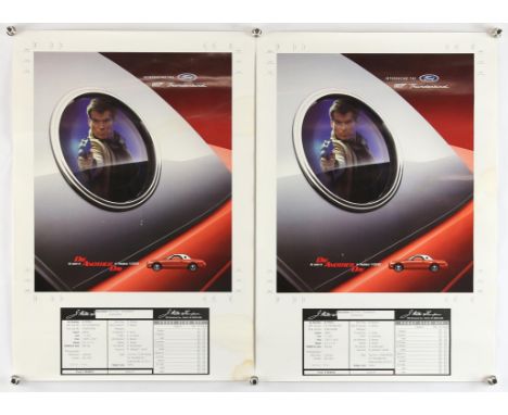 James Bond Die Another Day (2002) Proof copy Promotional posters for the Ford 007 Thunderbird, featuring image of Bond and 00