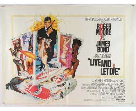 James Bond Live and Let Die (1973), British Quad, 40 x 30 inches, was folded now rolled, Robert McGinnis artwork, printed by 