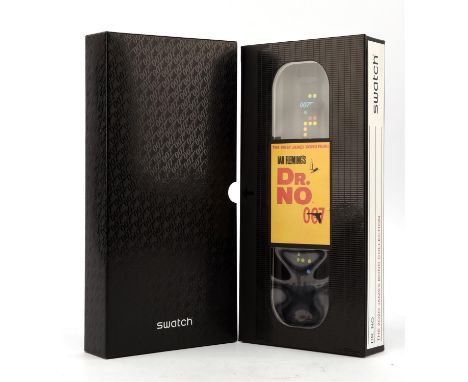 James Bond Dr No Swatch Merchandise  Part of the SWATCH X 007 TRIBUTE COLLECTION, this watch celebrates the beginnings of Bon
