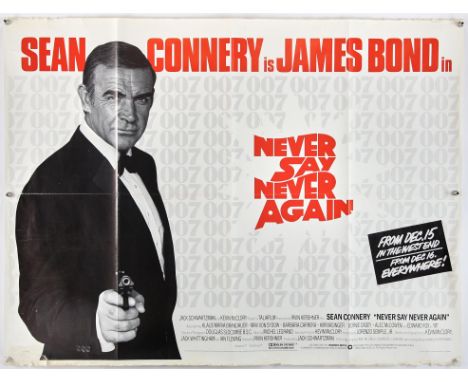 James Bond Never Say Never Again (1983), British Quad, Advance, 41 x 31 inches, was folded now rolled Director Irvin Kershner