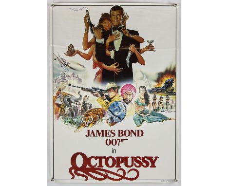 Lot of 4: James Bond Octopussy (1983), 28 x 20 inches, teaser, was folded now rolled / James Bond Octopussy Danjaq Licensed P