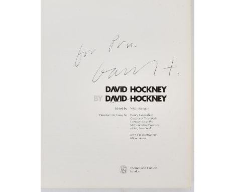 HOCKNEY (David). David Hockney by David Hockney, Presentation Copy, hardback book, published by Thames and Hudson, 1976 - fir