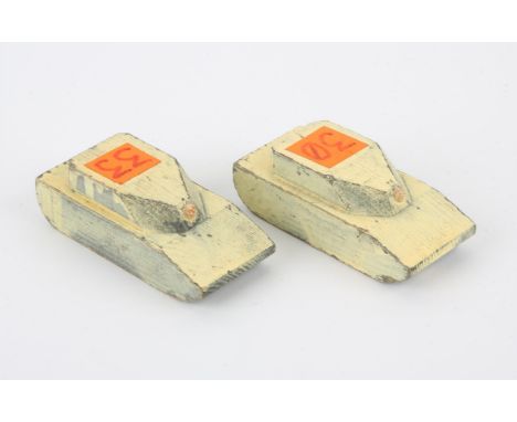Gulf War Operation Desert Storm Challenger tank plotting board markers. Original MOD army models made of wood. 