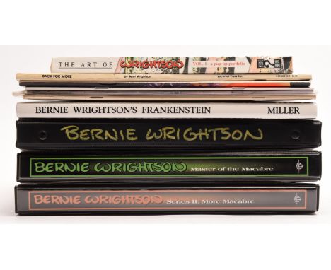 Bernie Wrightson: a group of books, catalogues, trading cards and a fan club folder with Signed print - includes - More Than 