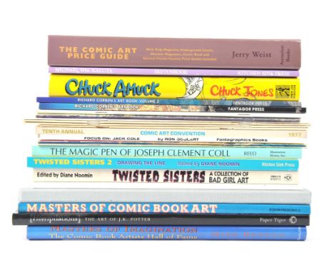 Comic Book Artists and related books  a group of twenty-four hardback and soft cover books, mostly first editions, two of whi