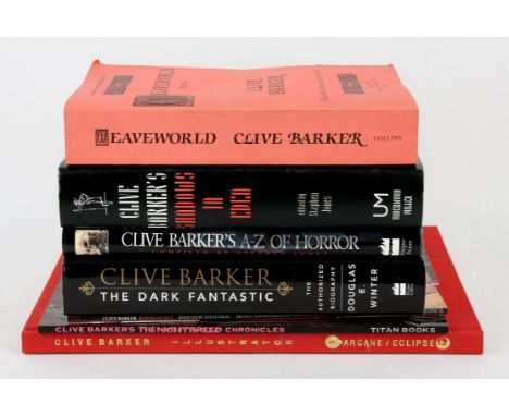 BARKER (Clive). seven first edition books by, and relating to the visual artists, novelist, and film director, three of which