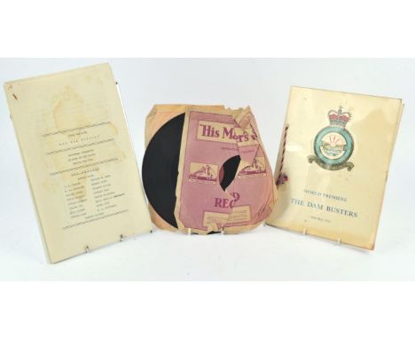 The Dam Busters (1955) Original Film Premiere Programme; Publicity documents and related shellac record  includes, Original P