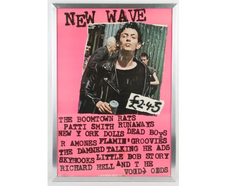 New Wave (1977) - a promotional poster for the punk compilation album released on Vertigo records, 20 ¾ x 29 ¾ inches overall
