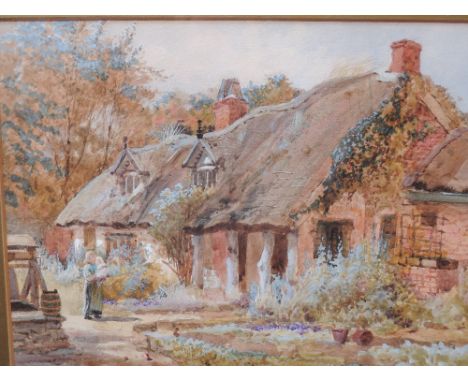 A watercolour, R Wane, country cottage, signed and dated 1882
