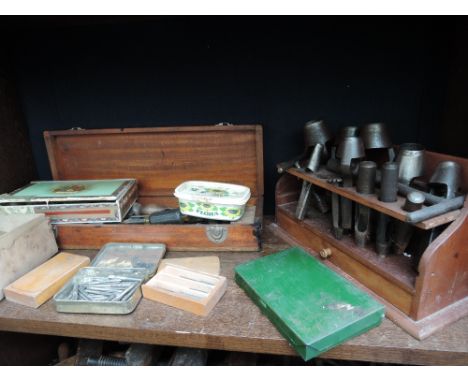 A selection of vintage tools (organ and music box manufacture and repair related)