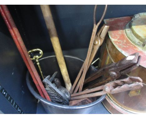 A selection of vintage blacksmith's tools and equipment