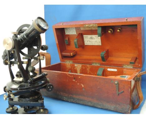 A 1940's Surveyor's reel by E R Watts & Sons, London, number 20482, in fitted case
