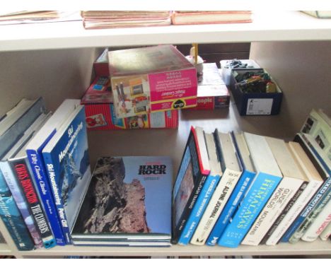 A shelf of books, Mountaineering interest, including Ken Wilson, Hard Rock, 2nd edition, Anderl Heckmair, My Life as a Mounta