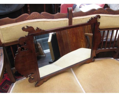 A late 19th century mahogany frame wall mirror in the Chippendale fretwork style