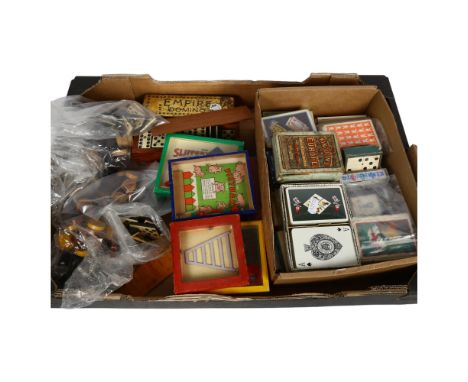 A quantity of Vintage dominos and draughts, and various hand-held games, including The Ladder Puzzle, a large quantity of Vin