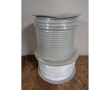 Two 100m spools of Cat CAT5 and Cat DA Patch data cable  