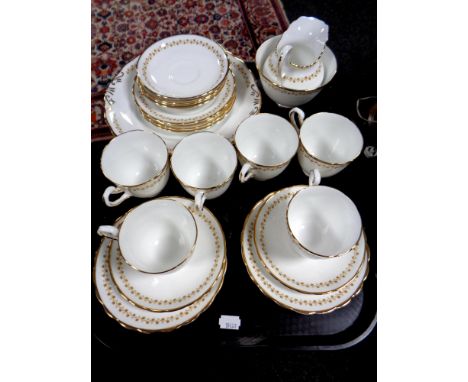A tray of twenty one piece Royal Chelsea bone china tea service 