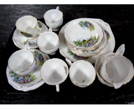A 21 piece Queen Anne bone china tea service 
