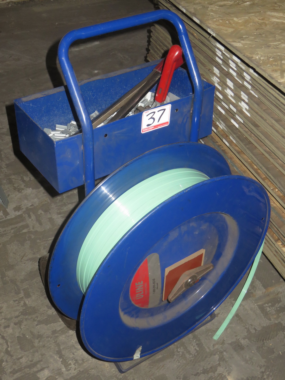 GENERAL BLUE STEEL STRAPPING CART W/ TOOLS