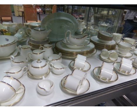 A Wedgwood Cavendish pattern bone china part dinner and tea service. (approx. 110 pieces)