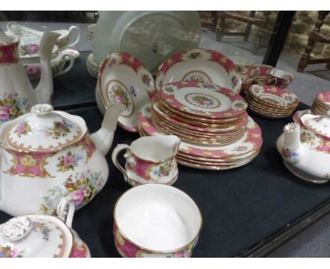 A Royal Albert Lady Carlyle china part dinner and tea service.