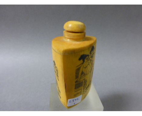 Erotic Bone Snuff Bottle