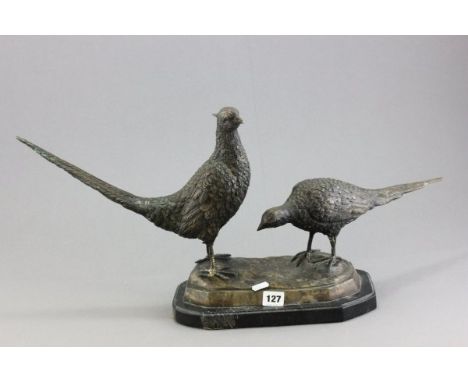 Bronze Group of Pheasants