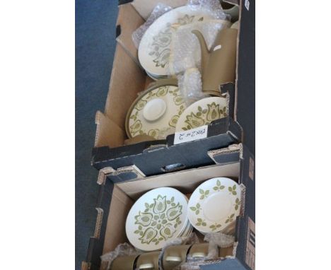 J & G Meakin (Retro) 'Tulip Tree' 42 pieces including 21 piece Coffee Set with Coffee Pot & Lid, 21 piece Dinner Set, Tureen 