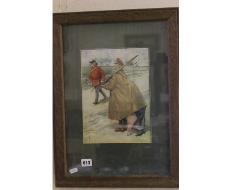 Early 20th century Original Lawson Wood Cartoon Print of WWI Soldiers