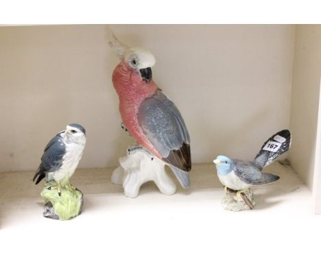 Beswick Merlin Beneagle Scotch Whiskey Decanter, unopened together with a Beswick Cockatoo (a/f) and Beswick Cuckoo (a/f)