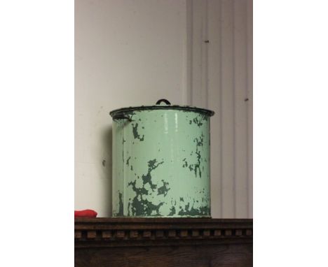 Vintage Enamel green Bread Bin