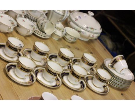 Nine 19th century Tea Cups with Eight Matching Saucers plus Nine Gilt Edged Tea Plates